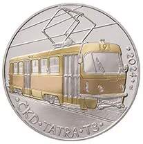 Stříbrná mince 500 Kč Tramvaj ČKD Tatra T3 BK 2024