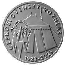 Stříbrná mince 200 Kč Zahájení pravidelného vysílání Československého rozhlasu PROOF 2023