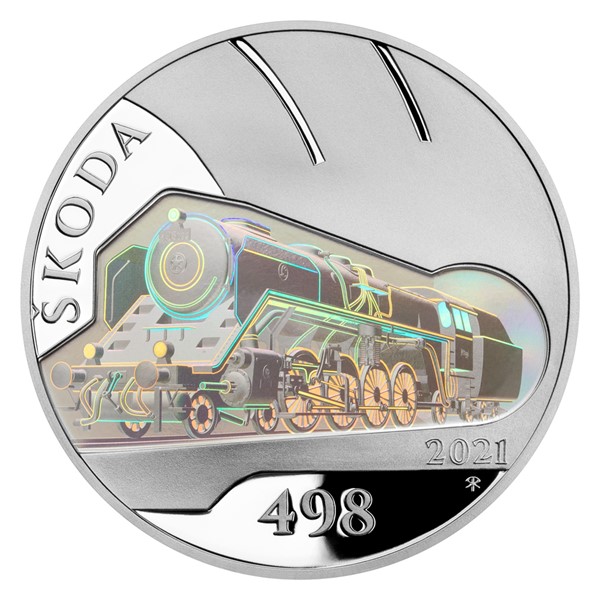 Stříbrná mince 500 Kč Parní lokomotiva Škoda 498 Albatros PROOF 2021