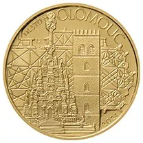 Zlatá investiční mince - Městská památková rezervace Olomouc 5000 Kč PROOF