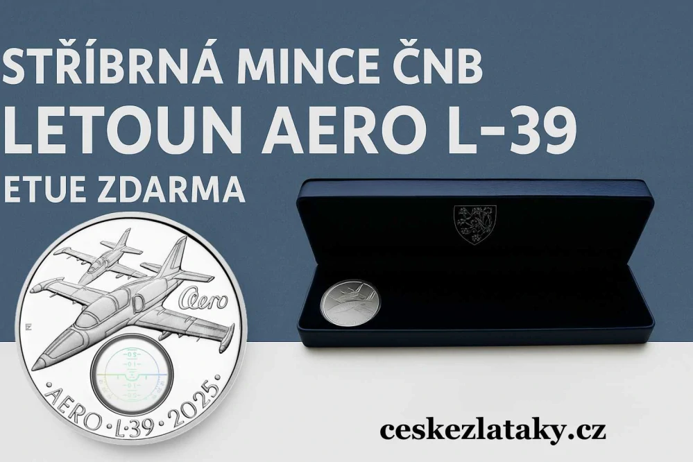 AKCE Stříbrná mince 500 Kč Cvičný letoun Aero L-39 Albatros PROOF 2024 s etui zdarma