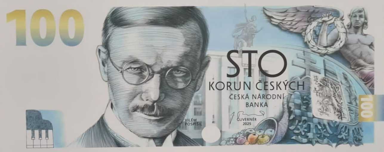 Pamětní bankovka 100 Kč Vilém Pospíšil 2026