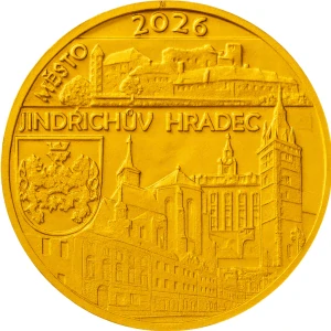 Zlatá investiční mince Městská památková rezervace Jindřichův Hradec 5000 Kč PROOF 2026