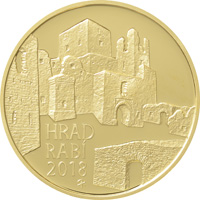 Zlatá investiční mince Hrad Rabí 5000 Kč PROOF