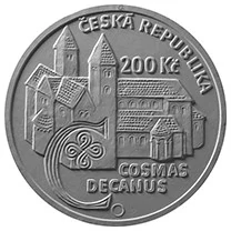 Stříbrná mince 200 Kč † kronikář Kosmas BK 2025