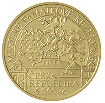 Zlatá investiční mince - Městská památková rezervace Litoměřice 5000 Kč PROOF