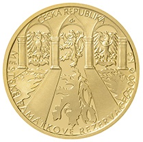 Zlatá investiční mince - Městská památková rezervace Kroměříž 5000 Kč PROOF
