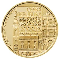 Zlatá investiční mince Městská památková rezervace Moravská Třebová 5000 Kč PROOF