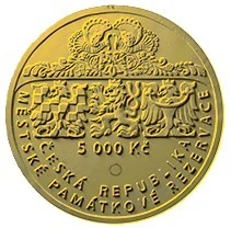 Zlatá investiční mince Městská památková rezervace Štramberk 5000 Kč PROOF