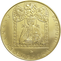 Zlatá mince Příchod věrozvěstů Konstantin a Metoděj PROOF 10000 Kč
