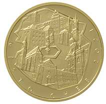 Zlatá investiční mince Městská památková rezervace Cheb 5000 Kč PROOF