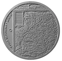 Stříbrná mince 200 Kč Vydání Komenského mapy Moravy PROOF 2024