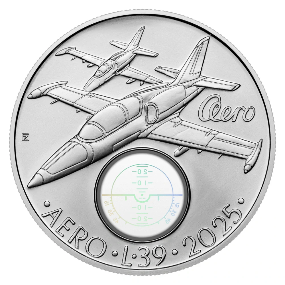 Stříbrná mince 500 Kč Cvičný letoun Aero L-39 Albatros BK 2025