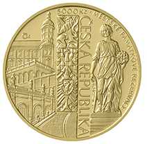 Zlatá investiční mince Městská památková rezervace Mikulov 5000 Kč PROOF