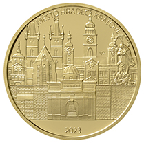 Zlatá investiční mince - Městská památková rezervace Hradec Králové 5000 Kč PROOF
