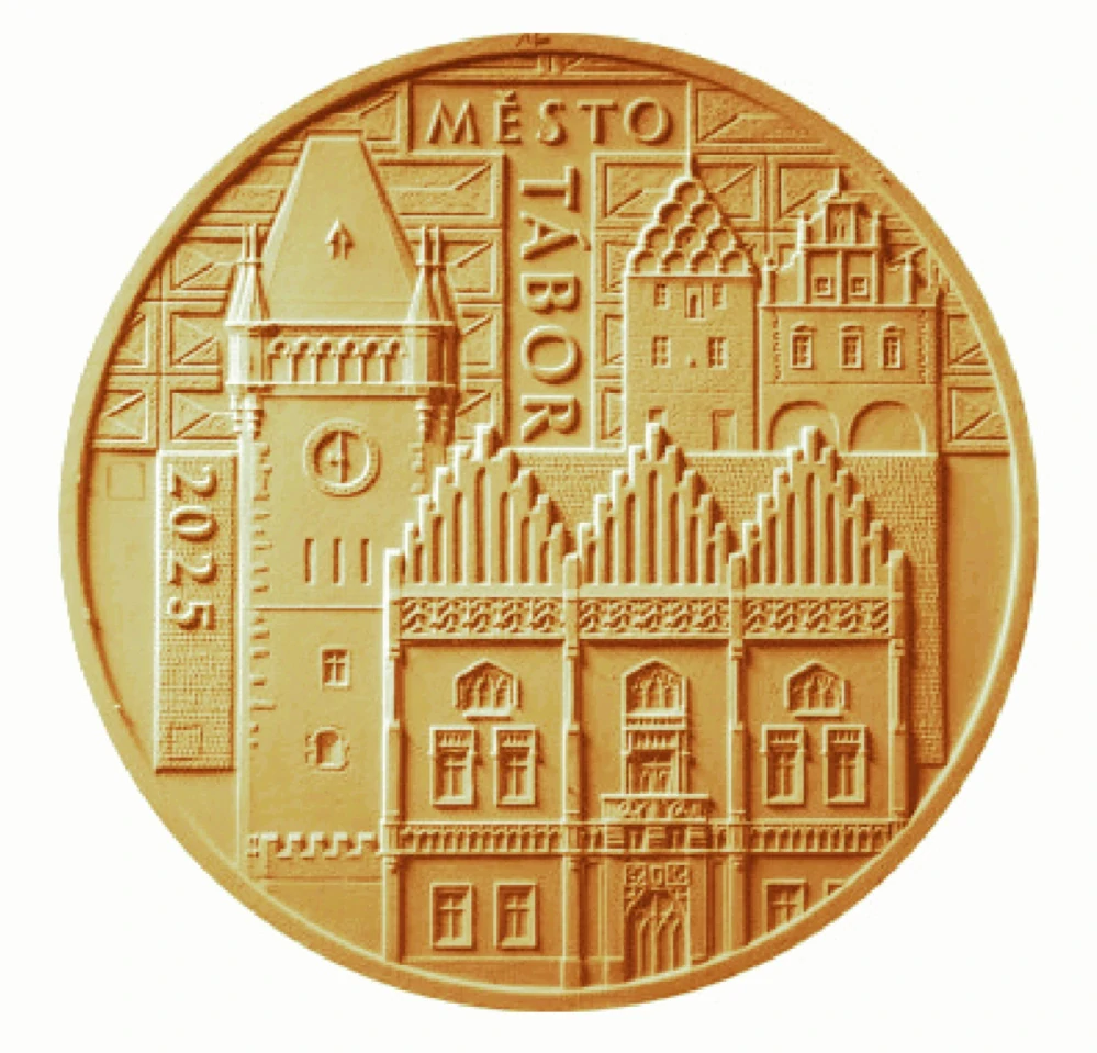 Zlatá investiční mince Městská památková rezervace Tábor 5000 Kč PROOF
