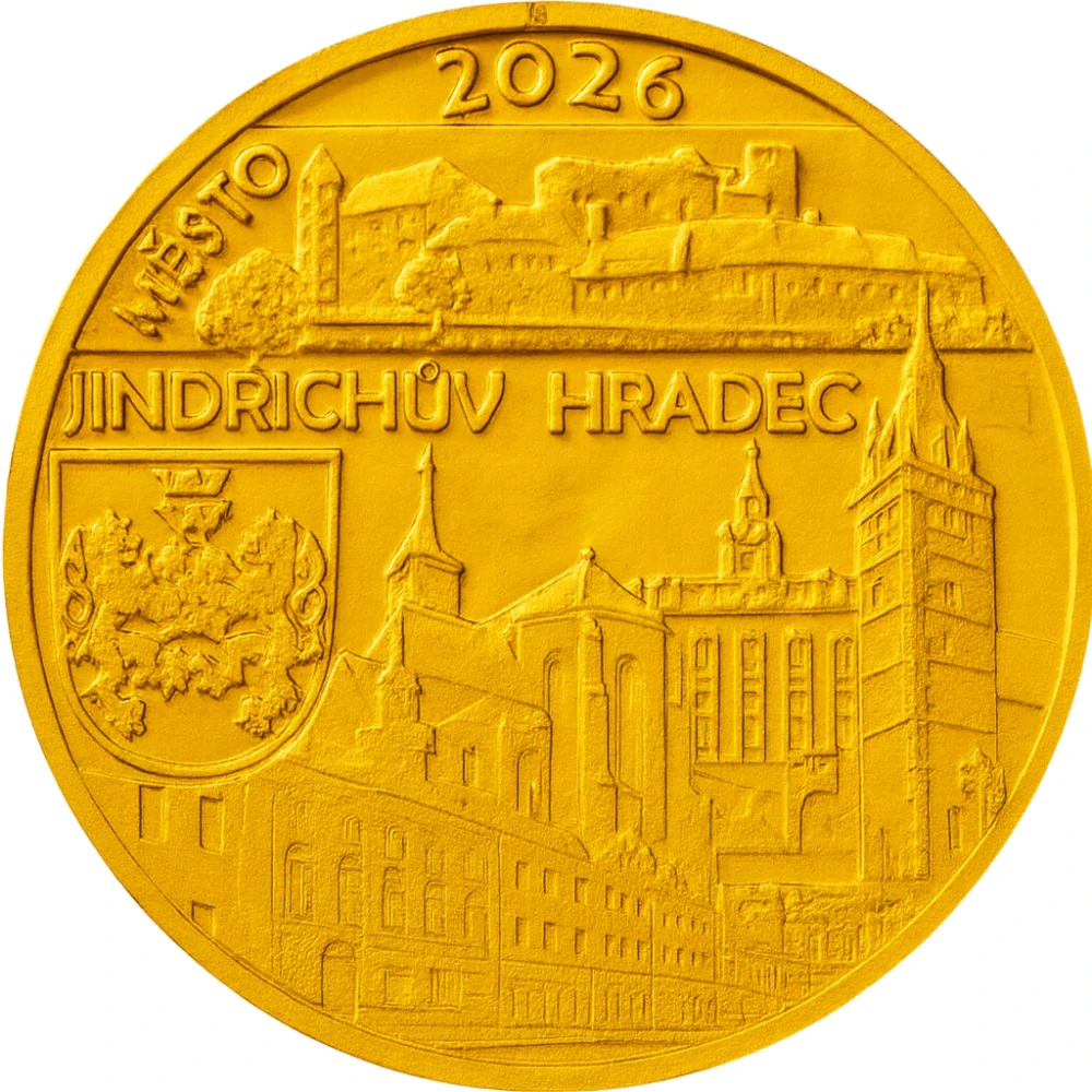 Zlatá investiční mince Městská památková rezervace Jindřichův Hradec 5000 Kč BK 2026