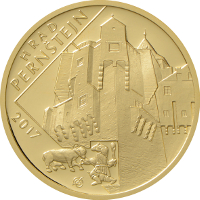 Zlatá investiční mince Hrad Pernštejn 5000 Kč bk