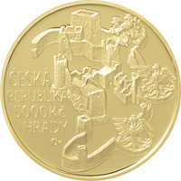 Zlatá investiční mince Hrad Rabí 5000 Kč PROOF